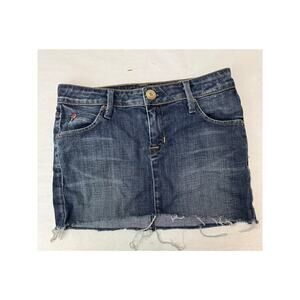 Hudson Jean Mini Skirt Denim Distressed Back Flap Pockets - Women's Size 2S